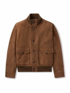 Incotex - Suede Bomber Jacket - Brown