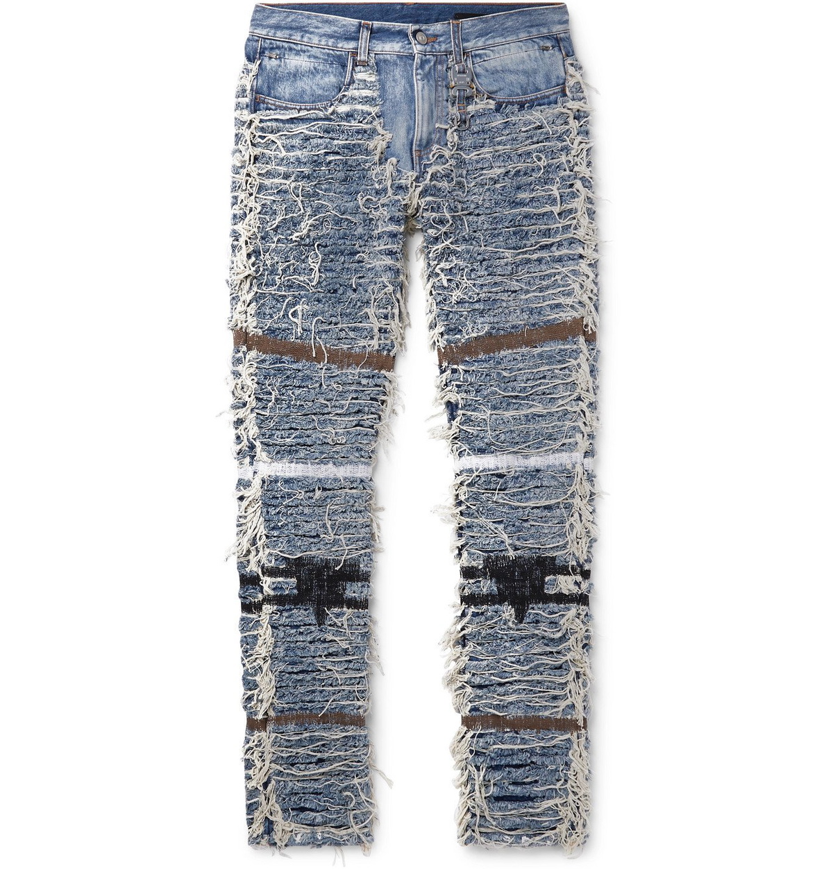 1017 ALYX 9SM - Blackmeans Slim-Fit Distressed Embroidered Denim 