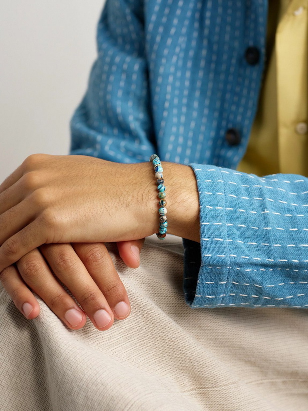 Photo: Sydney Evan - 14-Karat Gold, Diamond and Jasper Beaded Bracelet