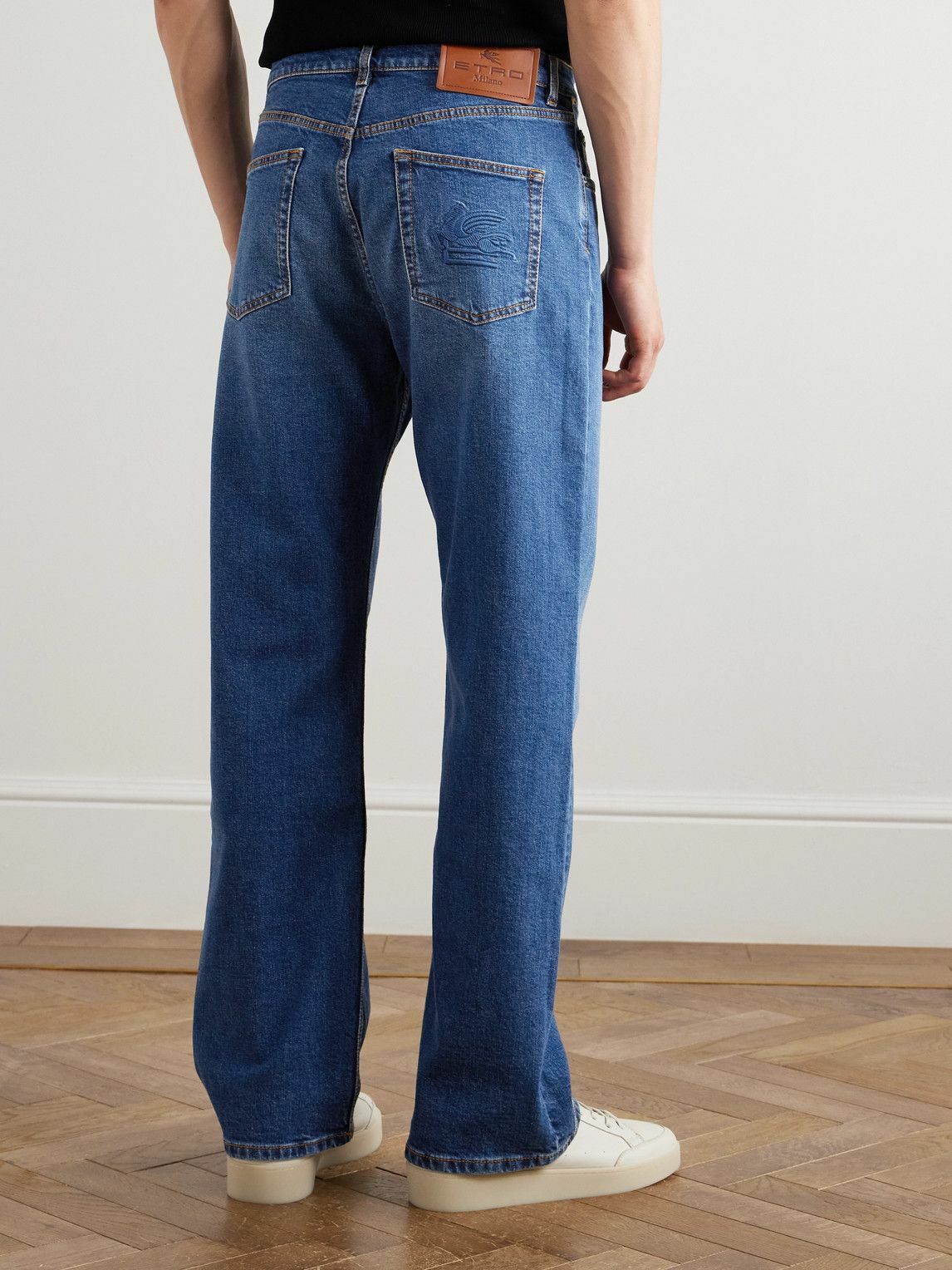 Etro - Straight-Leg Logo-Embroidered Jeans - Blue