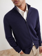 Zegna - Cashmere and Silk-Blend Zip-Up Cardigan - Blue