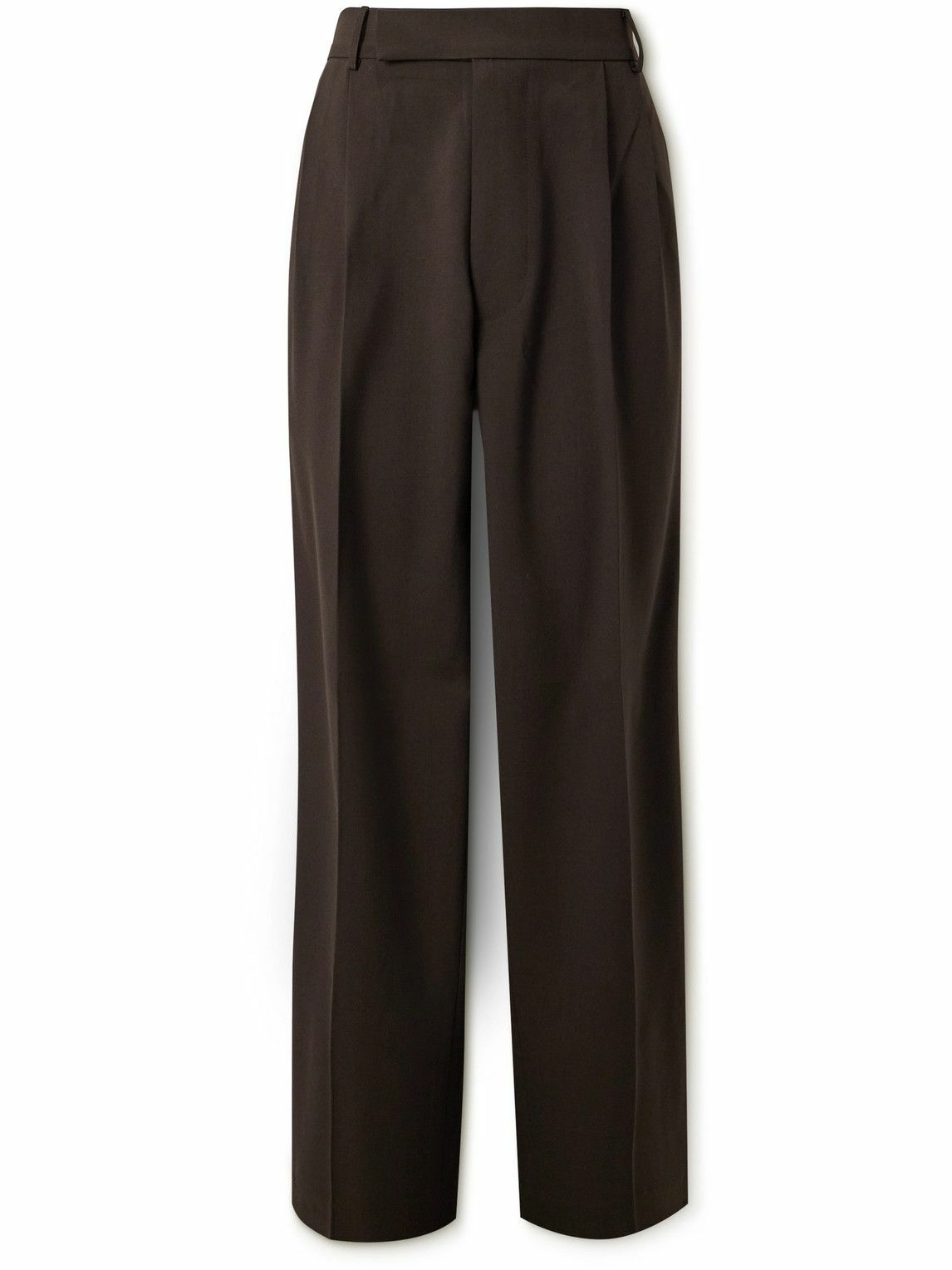 The Frankie Shop - Beo Wide-Leg Pleated Woven Suit Trousers - Brown