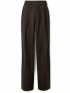 The Frankie Shop - Beo Wide-Leg Pleated Woven Suit Trousers - Brown