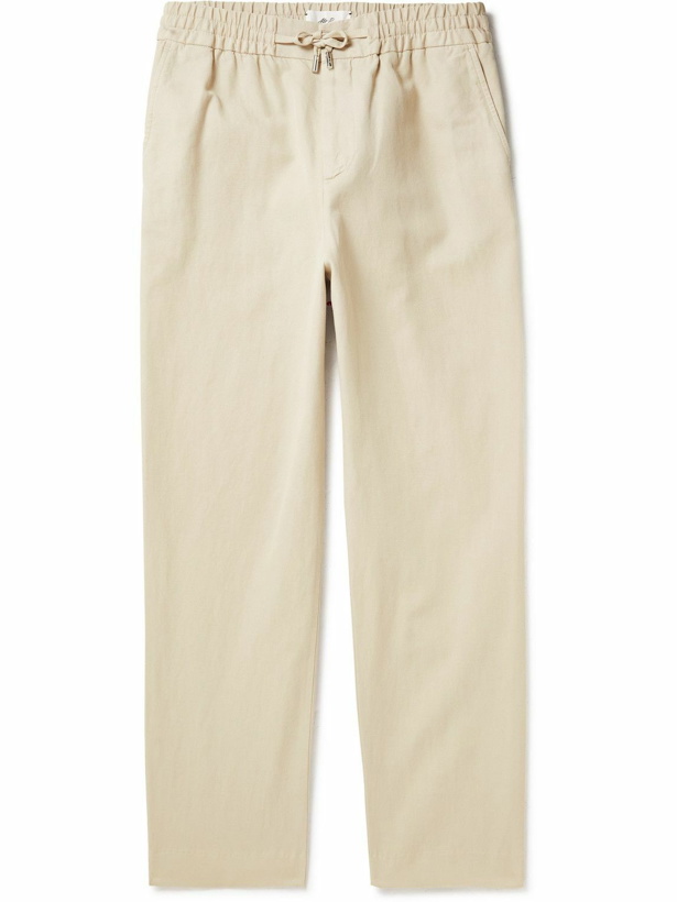 Photo: Mr P. - Cotton and Linen-Blend Twill Drawstring Trousers - Neutrals