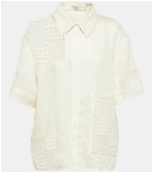 SIR Rayure patchwork cotton shirt