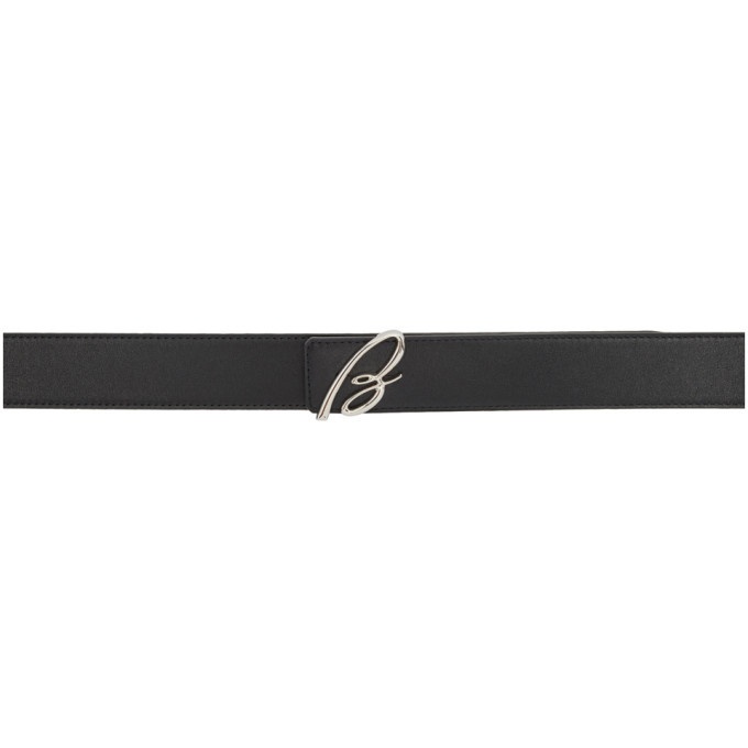 Photo: Brioni Reversible Black Script Logo Belt