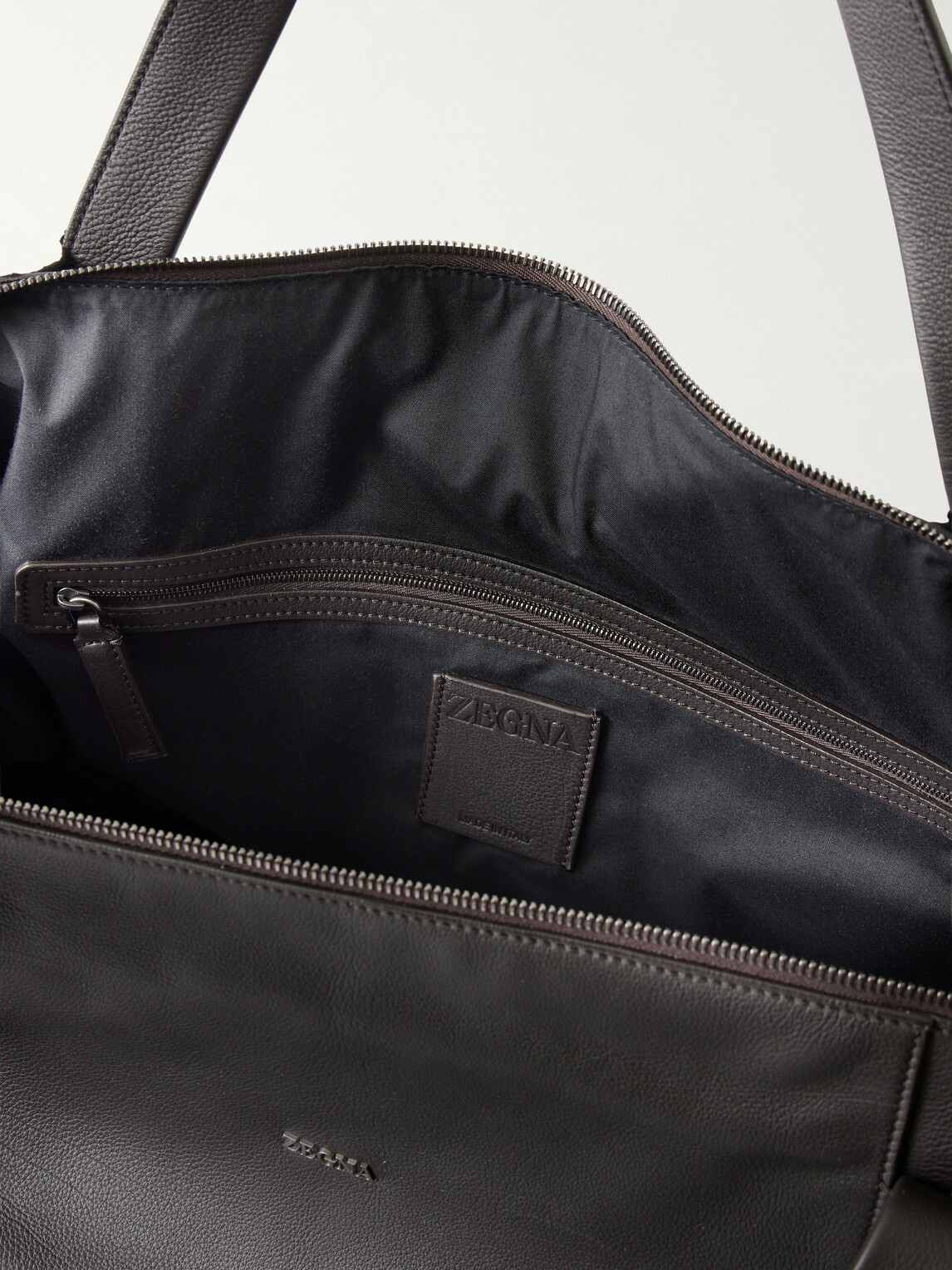 Zegna - Leather Weekend Bag - Brown