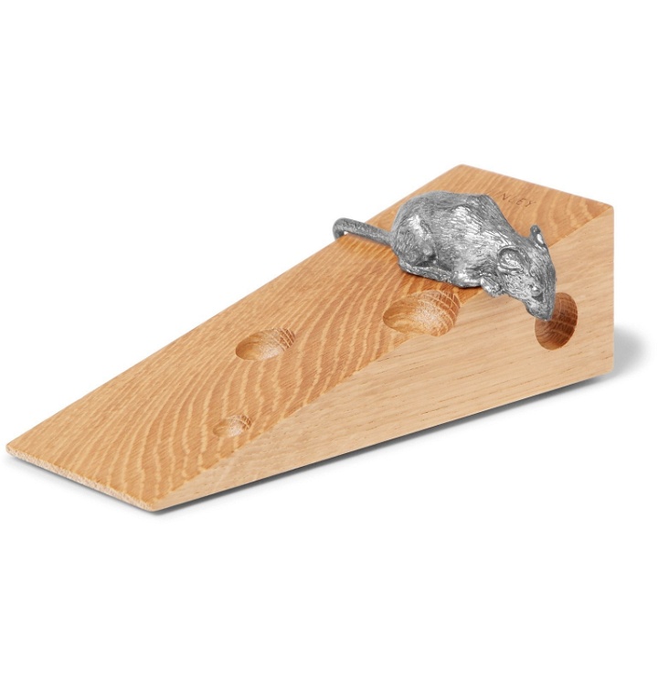 Photo: Linley - Mr Mouse Oak and Pewter Doorstop - Brown