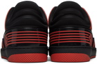 Gucci Black & Red Basket Low Sneakers