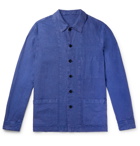 Mr P. - Garment-Dyed Linen Overshirt - Blue