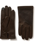 Berluti - Scritto Leather Gloves - Brown