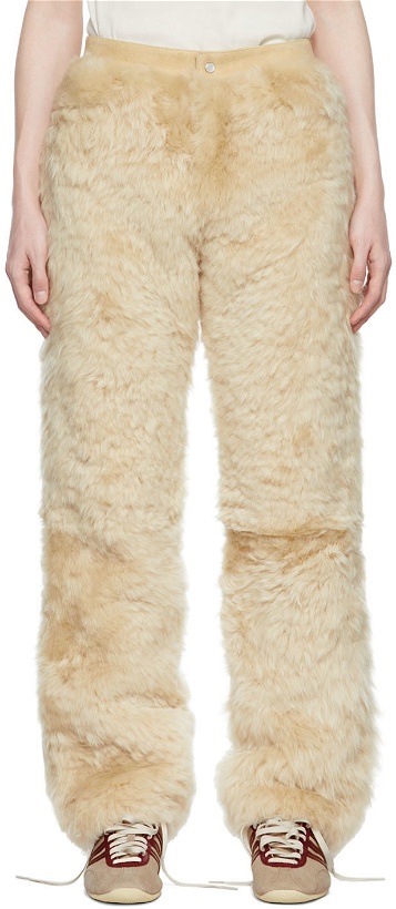 Photo: ERL Beige Shearling Trousers