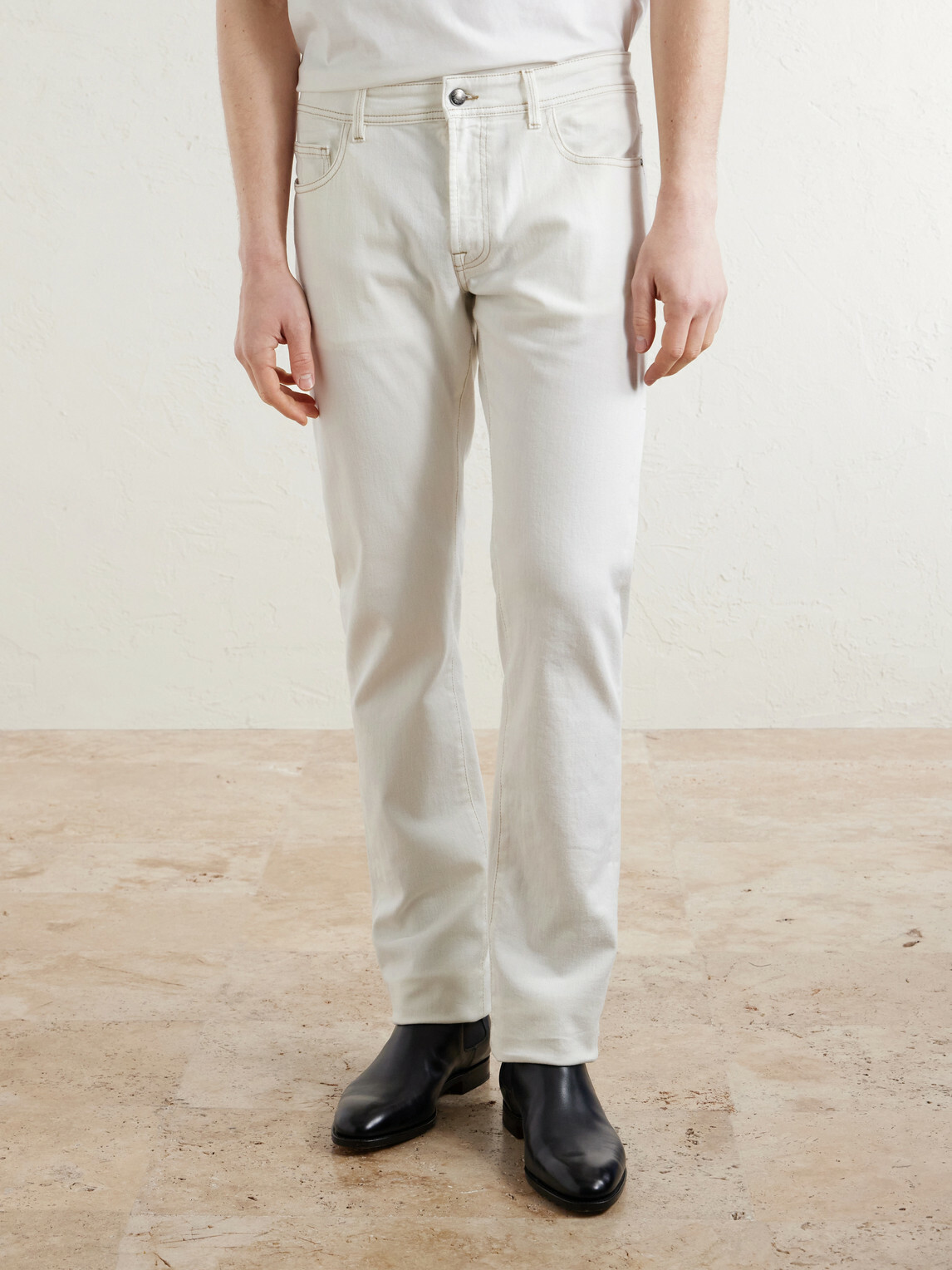 Canali - Slim-Fit Straight-Leg Jeans - White