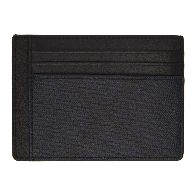 Burberry: Black London Check Sandon Card Holder