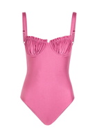 Faithfull The Brand Tavia Ruffled Swimsuit Pink