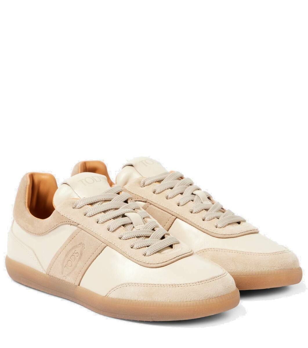 Tod's Tabs suede-trimmed leather sneakers Tod's