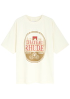 Rhude Premier Cru Printed Cotton T-shirt Cream