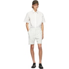 Fendi White Punched Check Short Sleeve Shirt