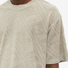 MASTERMIND WORLD Men's Diagonal Stripe Logo Pile T-Shirt in Greige