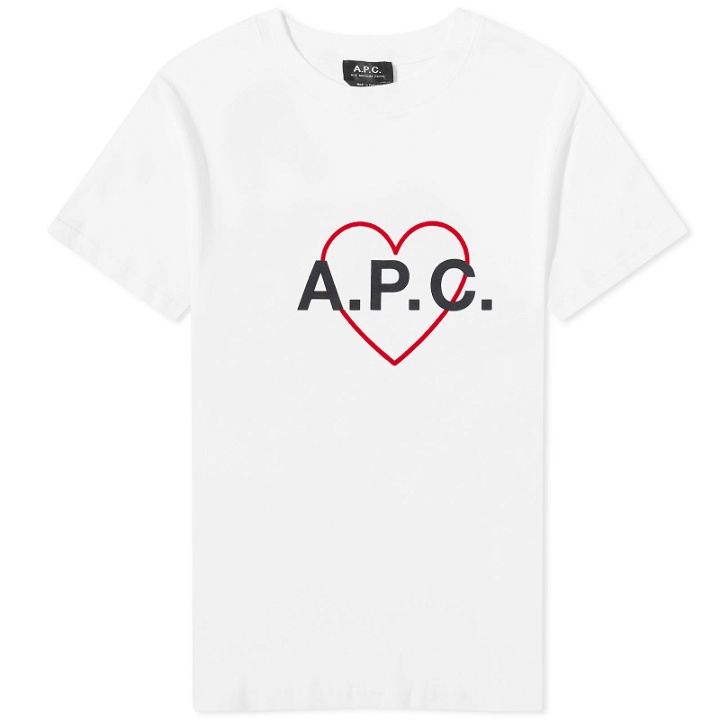 Photo: A.P.C. Valentin Heart Logo T-Shirt in White