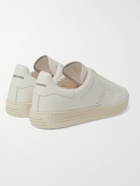 TOM FORD - Warwick Perforated Full-Grain Leather Sneakers - White