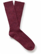Mr P. - Ribbed Cotton-Blend Socks
