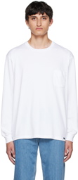 Nanamica White Pocket Long Sleeve T-Shirt