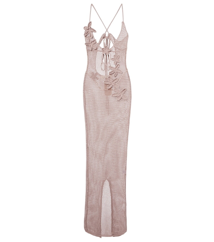 Photo: Bananhot Hilsa open-knit lamé maxi dress