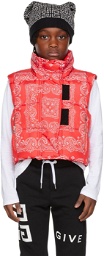 Givenchy Kids Red Down Bandana Vest
