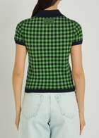 Guest In Residence Gingham Silk-blend Polo Shirt Green