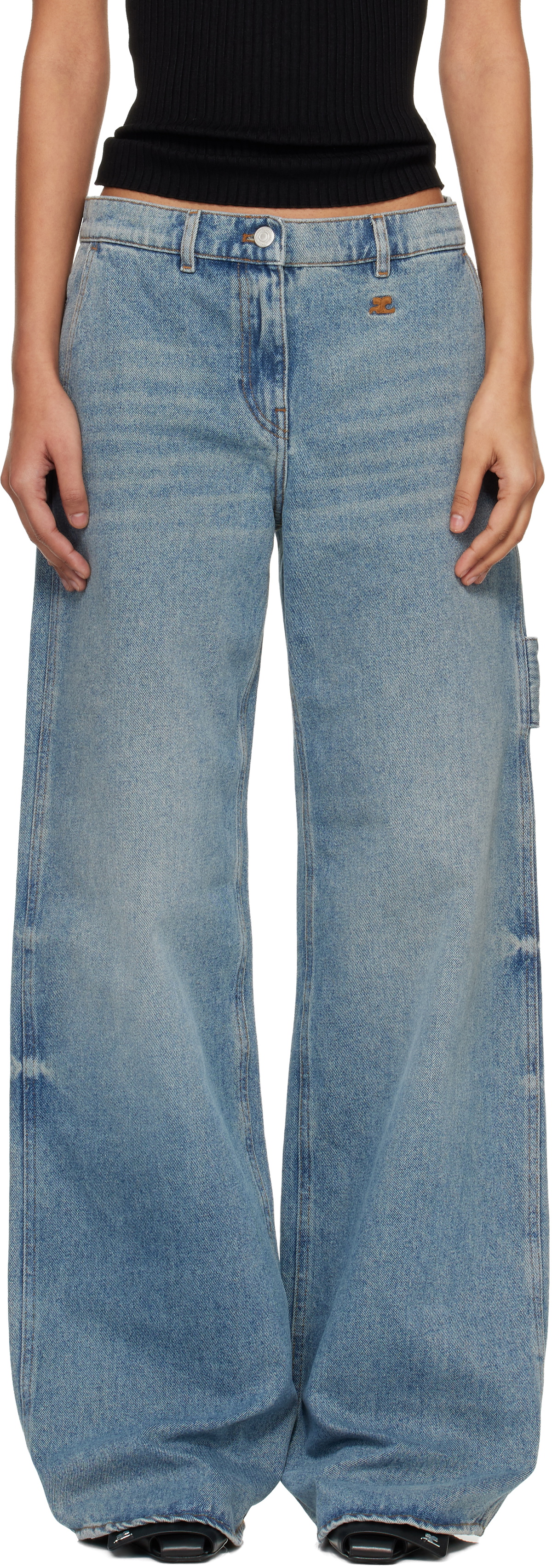 Courrèges Blue Hammer Denim Baggy Jeans