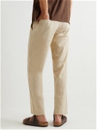 OAS - Straight-Leg Linen and Cotton-Blend Drawstring Trousers - Neutrals