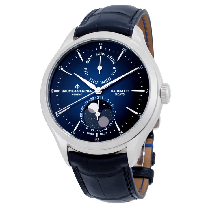 Photo: Baume et Mercier Clifton Baumatic Automatic Blue Dial Mens Watch M0A10593