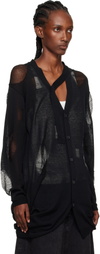 YOHJI YAMAMOTO Black Plain Stitch & Pattern Draped Cardigan