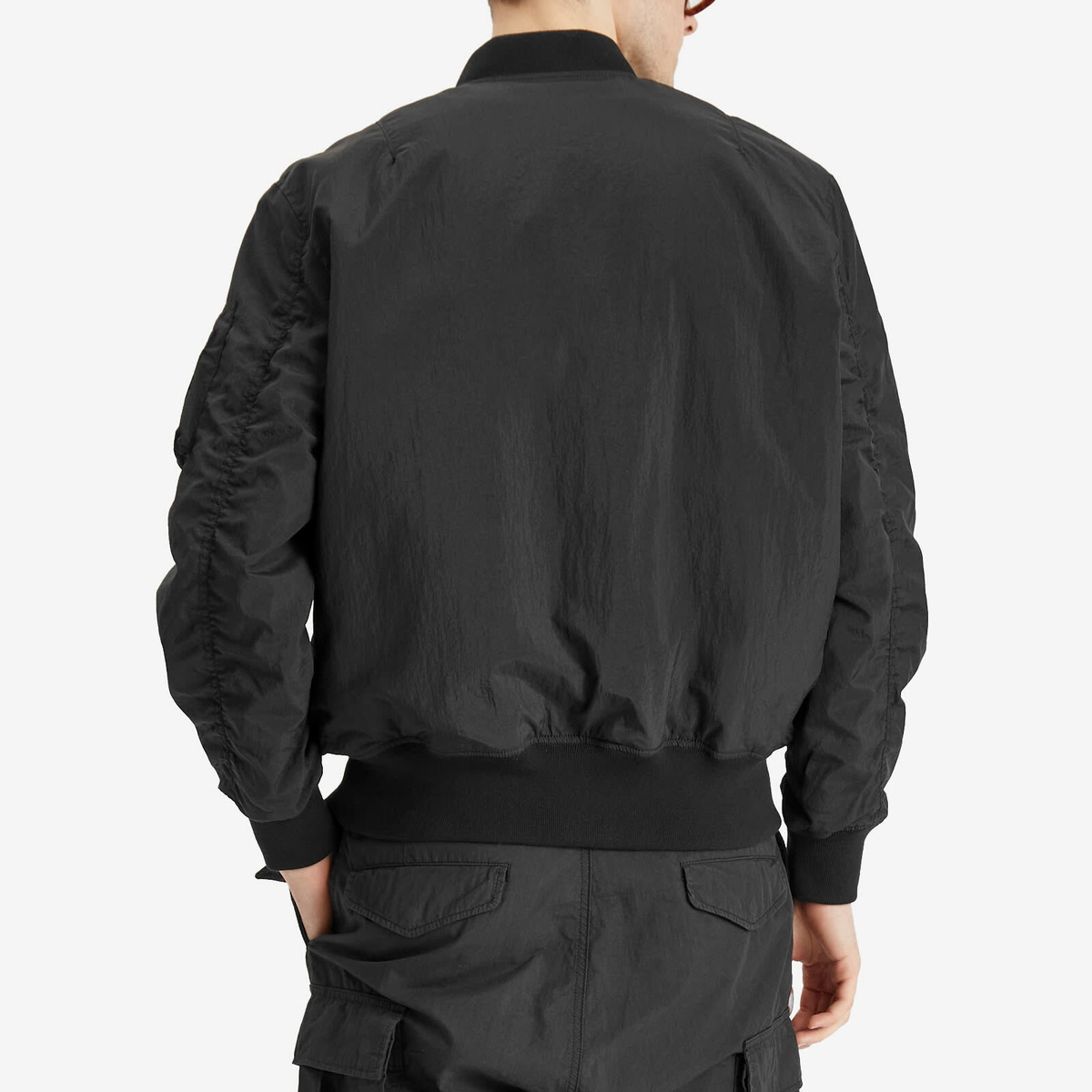 Uniform Experiment Men's Crystal Nylon Flight Jacket in Black