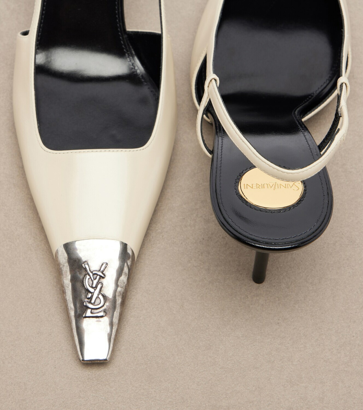 Saint Laurent Jeanne leather slingback pumps