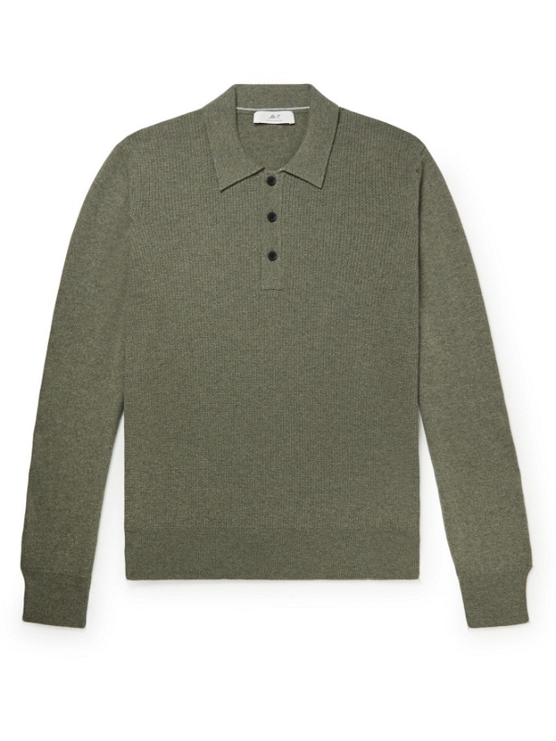 Photo: MR P. - Slim-Fit Cashmere and Cotton-Blend Polo Shirt - Green