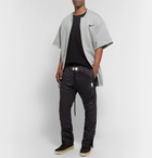Nike - Fear of God Oversized Mélange Cotton-Blend Jersey Zip-Up T-Shirt - Men - Gray