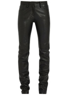 Aaron Esh Slim-leg Leather Trousers Black