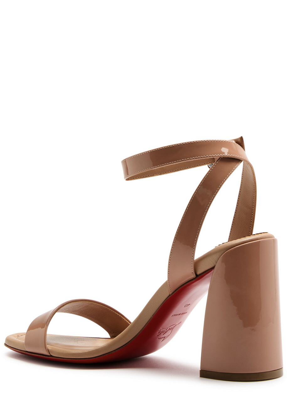 Christian Louboutin Miss Sabina 85 Patent Leather Sandals Nude