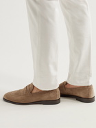 Brunello Cucinelli - Flex Suede Penny Loafers - Brown