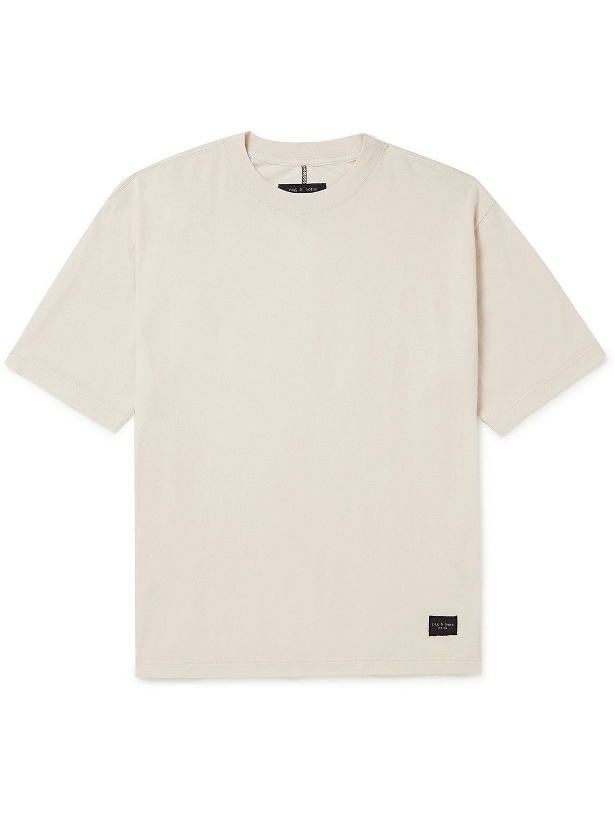 Photo: Rag & Bone - Future Staples Logo-Appliquéd Cotton-Jersey T-Shirt - Neutrals