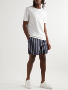 Mr P. - Straight-Leg Striped Twill Drawstring Shorts - Blue