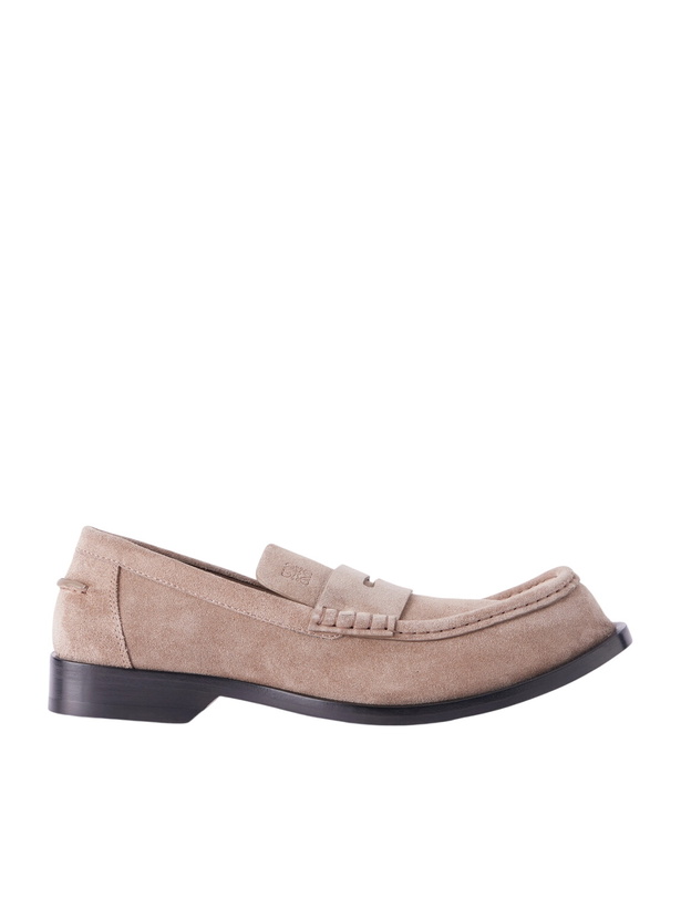 Photo: LOEWE - Bobine Logo-Debossed Suede Loafers - Brown