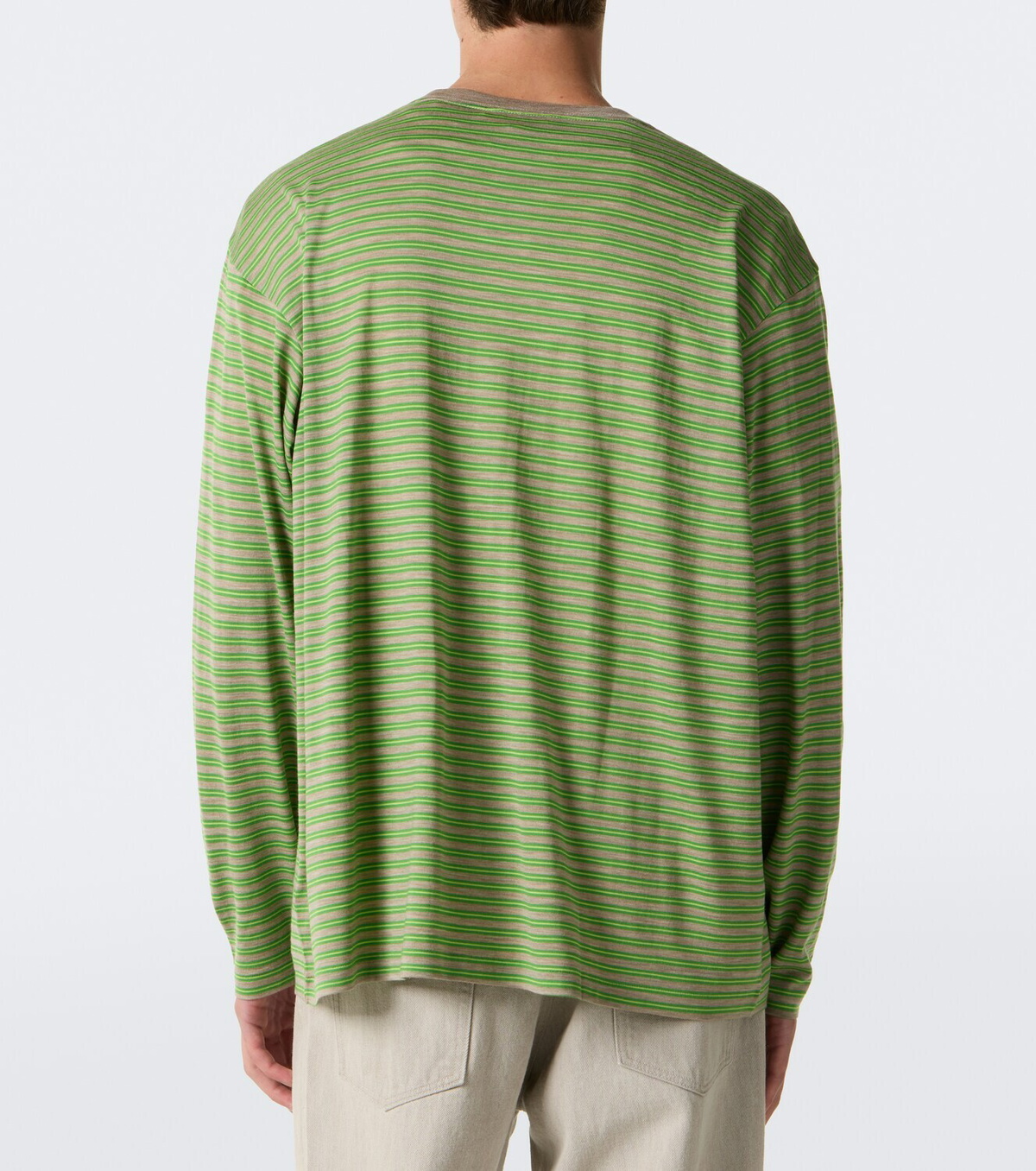 Auralee Striped wool T-shirt