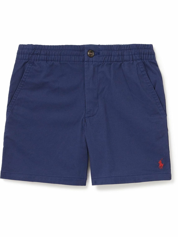 Photo: Polo Ralph Lauren Kids - Prepster Logo-Embroidered Stretch-Cotton Twill Shorts - Blue