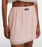 Miu Miu Layered silk chiffon miniskirt