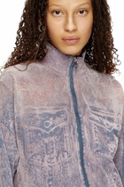 Diesel Trompe l'oeil flocked zip-up sweatshirt - Sweaters Womens in Multicolor