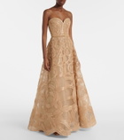 Elie Saab Embellished tulle bustier gown