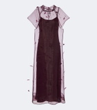 Simkhai Pauline feather-trimmed organza midi dress